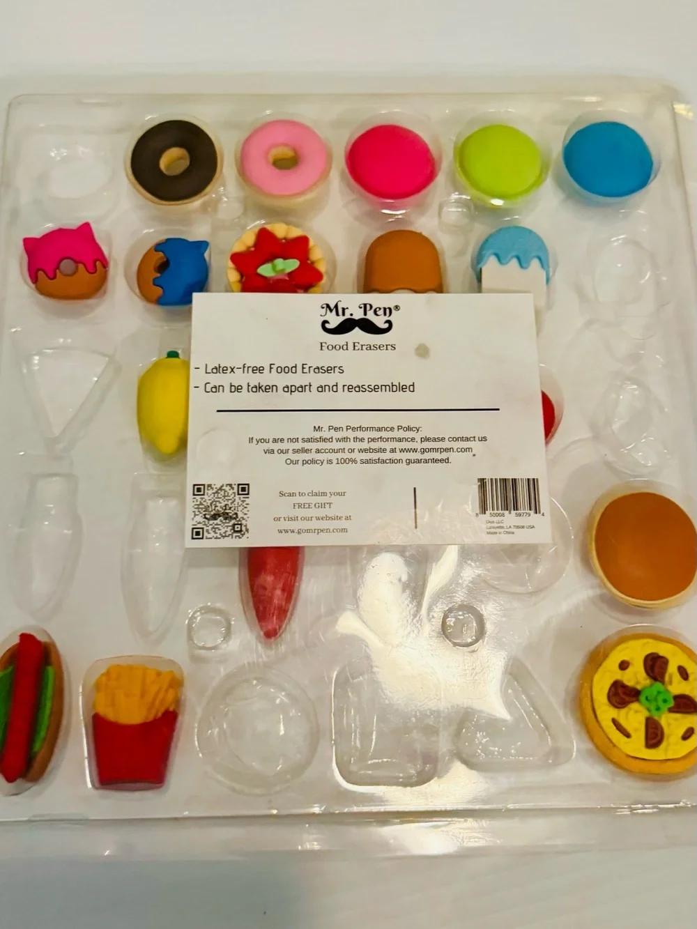 Food Erasers Playset - Multicolor Kids Toy 19 pieces